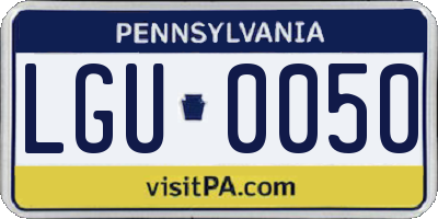 PA license plate LGU0050