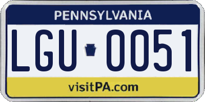 PA license plate LGU0051