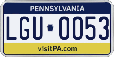 PA license plate LGU0053