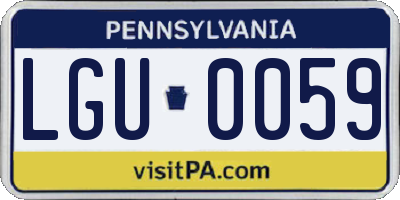PA license plate LGU0059