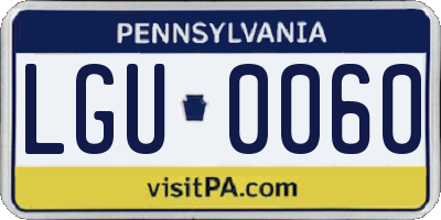 PA license plate LGU0060
