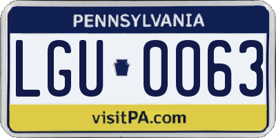 PA license plate LGU0063