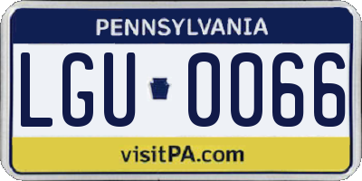 PA license plate LGU0066