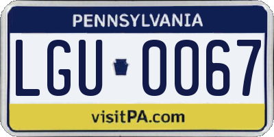 PA license plate LGU0067