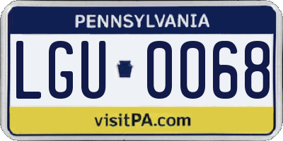PA license plate LGU0068