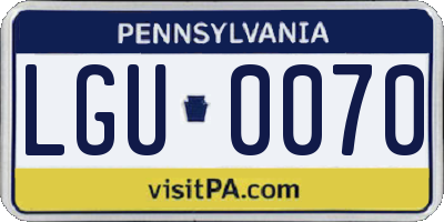PA license plate LGU0070