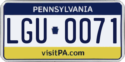 PA license plate LGU0071