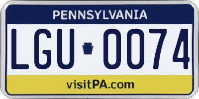 PA license plate LGU0074