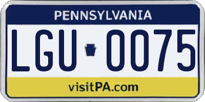 PA license plate LGU0075