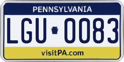PA license plate LGU0083