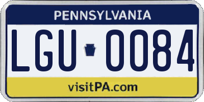 PA license plate LGU0084