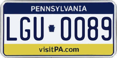 PA license plate LGU0089