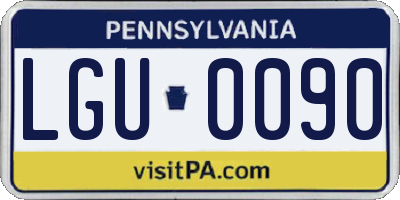 PA license plate LGU0090