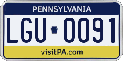 PA license plate LGU0091
