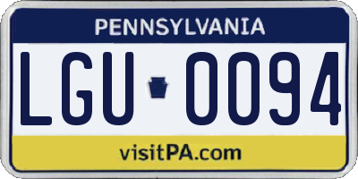PA license plate LGU0094