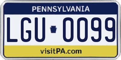 PA license plate LGU0099