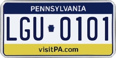 PA license plate LGU0101