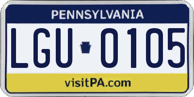 PA license plate LGU0105
