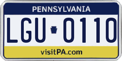 PA license plate LGU0110