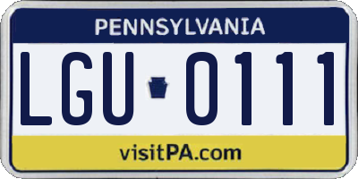 PA license plate LGU0111
