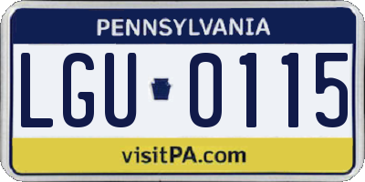 PA license plate LGU0115