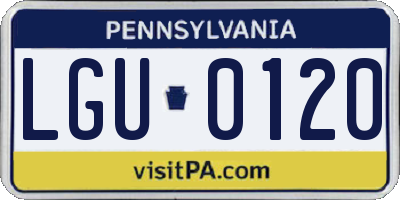 PA license plate LGU0120