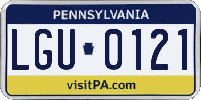 PA license plate LGU0121