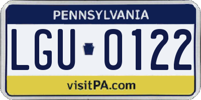 PA license plate LGU0122