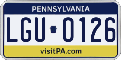 PA license plate LGU0126