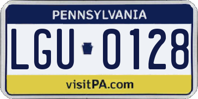 PA license plate LGU0128