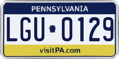 PA license plate LGU0129
