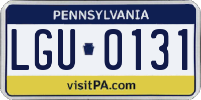 PA license plate LGU0131