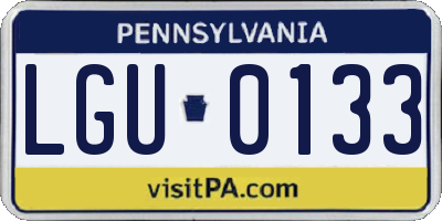 PA license plate LGU0133