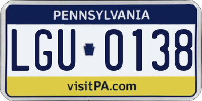 PA license plate LGU0138
