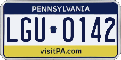 PA license plate LGU0142