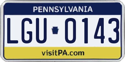 PA license plate LGU0143
