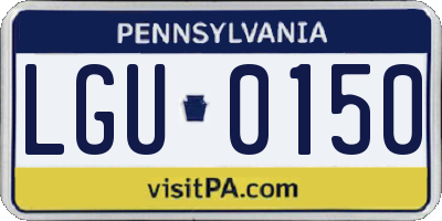 PA license plate LGU0150