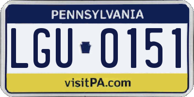 PA license plate LGU0151