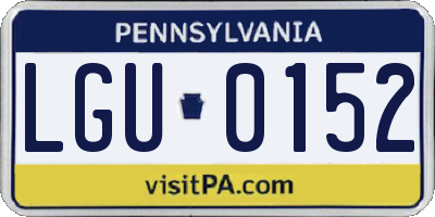 PA license plate LGU0152