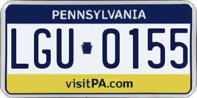 PA license plate LGU0155