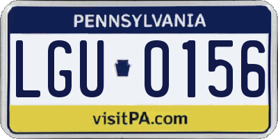 PA license plate LGU0156