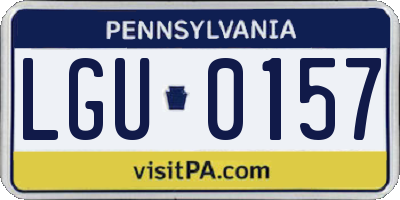 PA license plate LGU0157