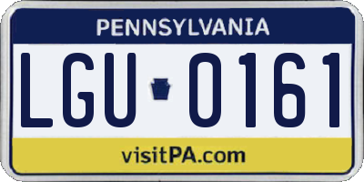 PA license plate LGU0161