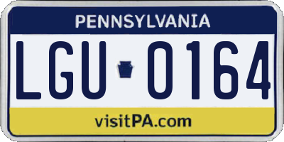 PA license plate LGU0164