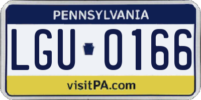 PA license plate LGU0166
