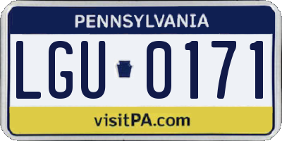 PA license plate LGU0171