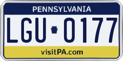 PA license plate LGU0177