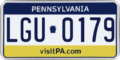 PA license plate LGU0179