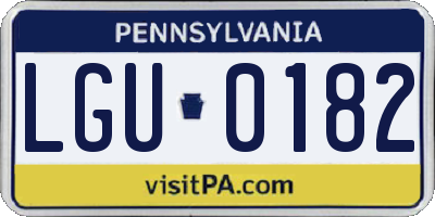 PA license plate LGU0182