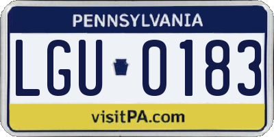 PA license plate LGU0183
